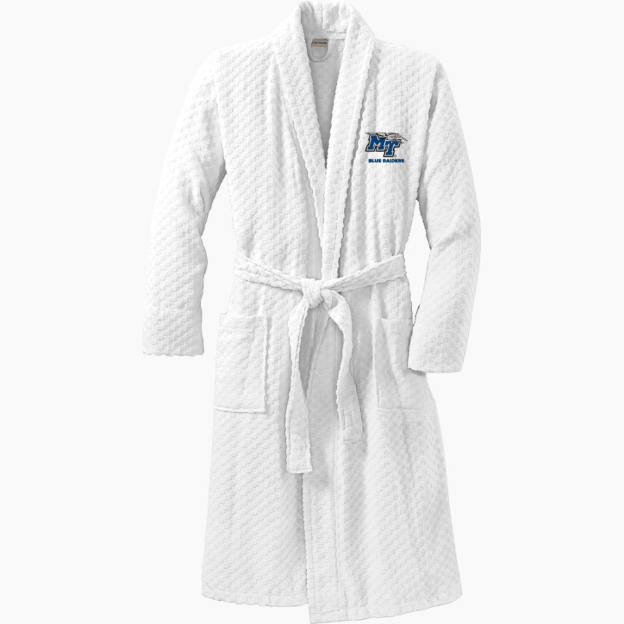 MTSU Blue Raiders Port Authority Men's Checkered Terry Shawl Collar Robe