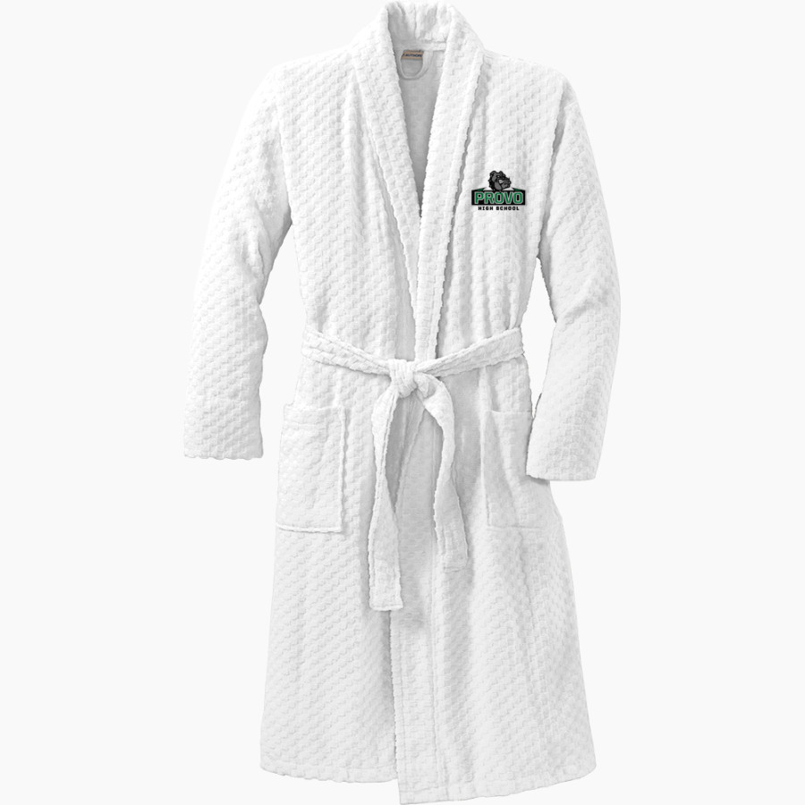 PROVO HIGH SCHOOL BULLDOGS <span class="pdp-name-mascot">PROVO BULLDOGS</span> Port Authority Men's Checkered Terry Shawl Collar Robe