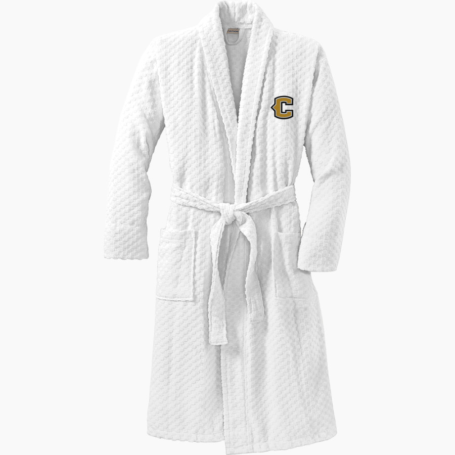 CLINTON HIGH SCHOOL YELLOWJACKETS <span class="pdp-name-mascot">CLINTON YELLOWJACKETS</span> Port Authority Men's Checkered Terry Shawl Collar Robe