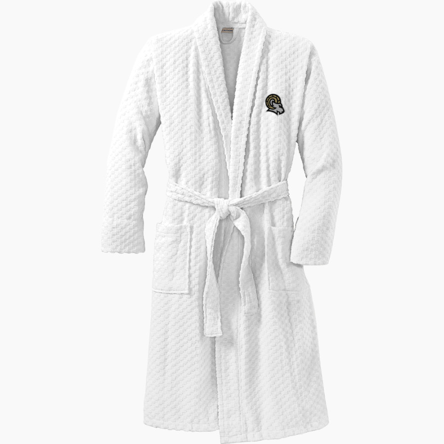 HIGHLAND HIGH SCHOOL RAMS <span class="pdp-name-mascot">HIGHLAND RAMS</span> Port Authority Men's Checkered Terry Shawl Collar Robe