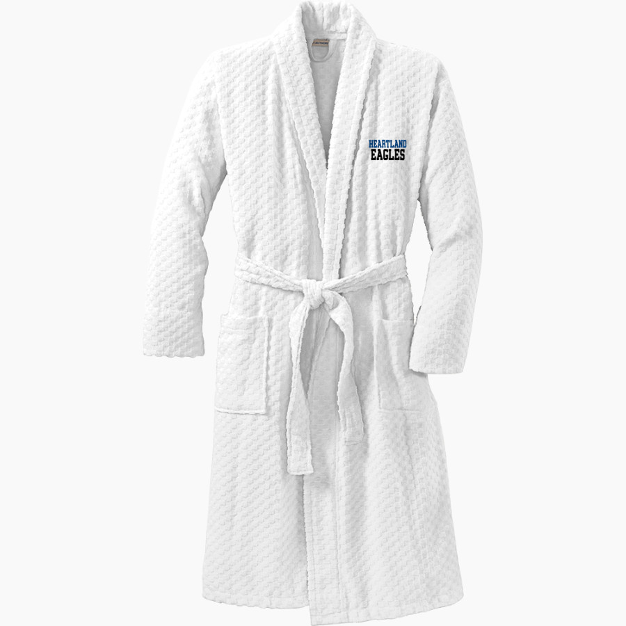 HEARTLAND CHRISTIAN ACADEMY EAGLES <span class="pdp-name-mascot">HEARTLAND EAGLES</span> Port Authority Men's Checkered Terry Shawl Collar Robe