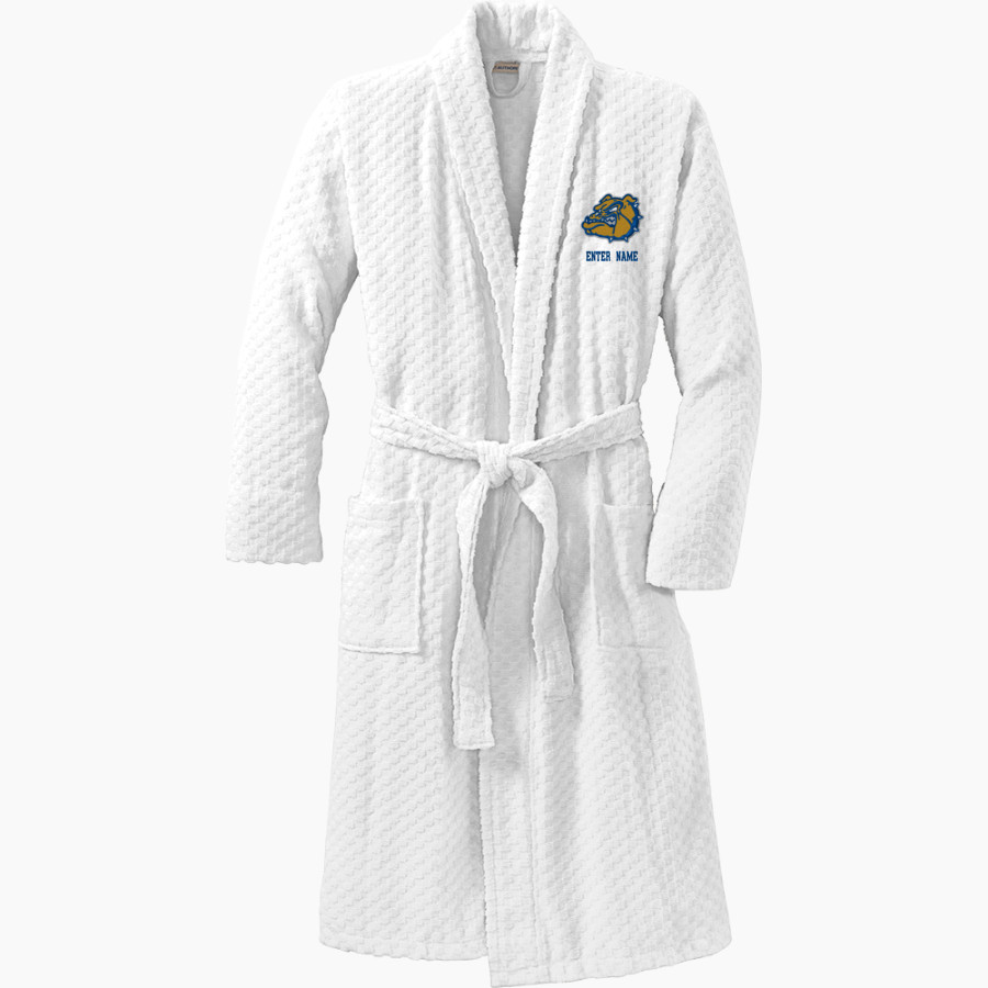 A E BEACH HIGH SCHOOL BULLDOGS <span class="pdp-name-mascot">A E BEACH BULLDOGS</span> Port Authority Men's Checkered Terry Shawl Collar Robe