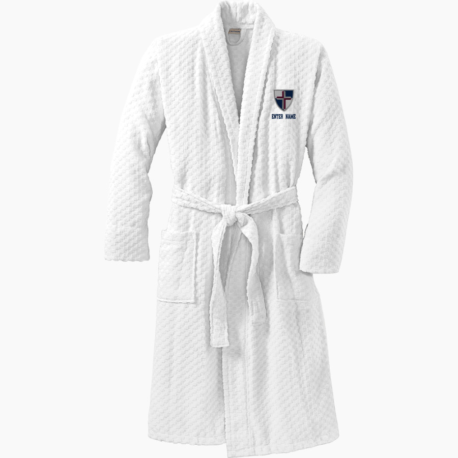 Classical Of Wichita Saints <span class="pdp-name-mascot">Classical Of Wichita Saints</span> Port Authority Men's Checkered Terry Shawl Collar Robe