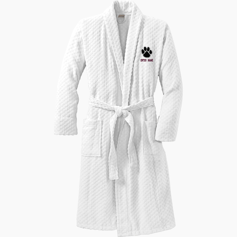 Peachtree Panthers <span class="pdp-name-mascot">Peachtree Academy Panthers</span> Port Authority Men's Checkered Terry Shawl Collar Robe