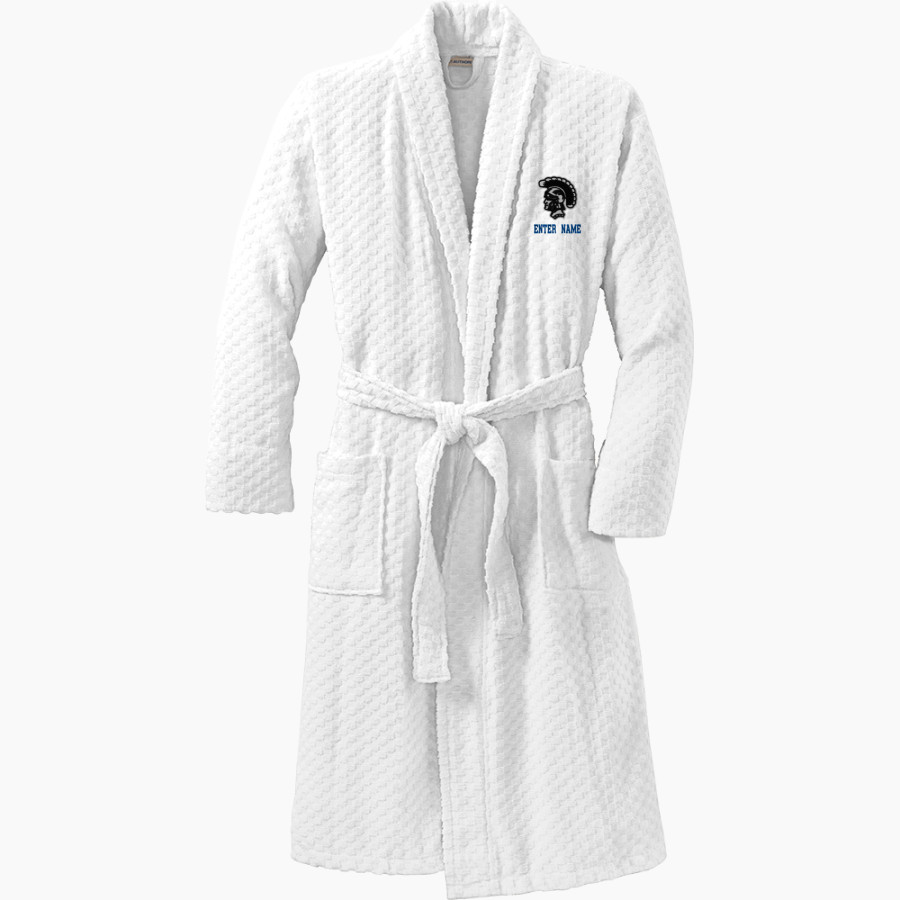 SEWARD official sideline store <span class="pdp-name-mascot">Florida UFSD Spartans</span> Port Authority Men's Checkered Terry Shawl Collar Robe