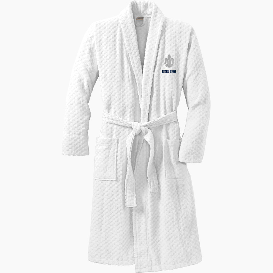 Saint Peter High School SAINTS ONLINE STORE <span class="pdp-name-mascot">Saint Peter Saints</span> Port Authority Men's Checkered Terry Shawl Collar Robe
