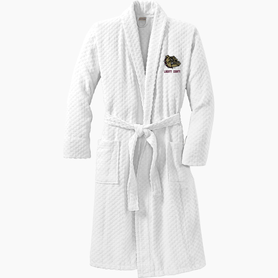 LIBERTY COUNTY HIGH SCHOOL BULLDOGS <span class="pdp-name-mascot">LIBERTY COUNTY BULLDOGS</span> Port Authority Men's Checkered Terry Shawl Collar Robe