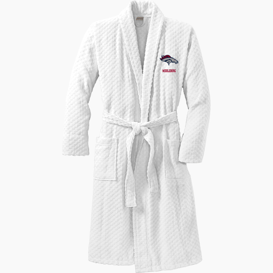 MIDDLEBURG HIGH SCHOOL BRONCOS Port Authority Men's Checkered Terry Shawl Collar Robe