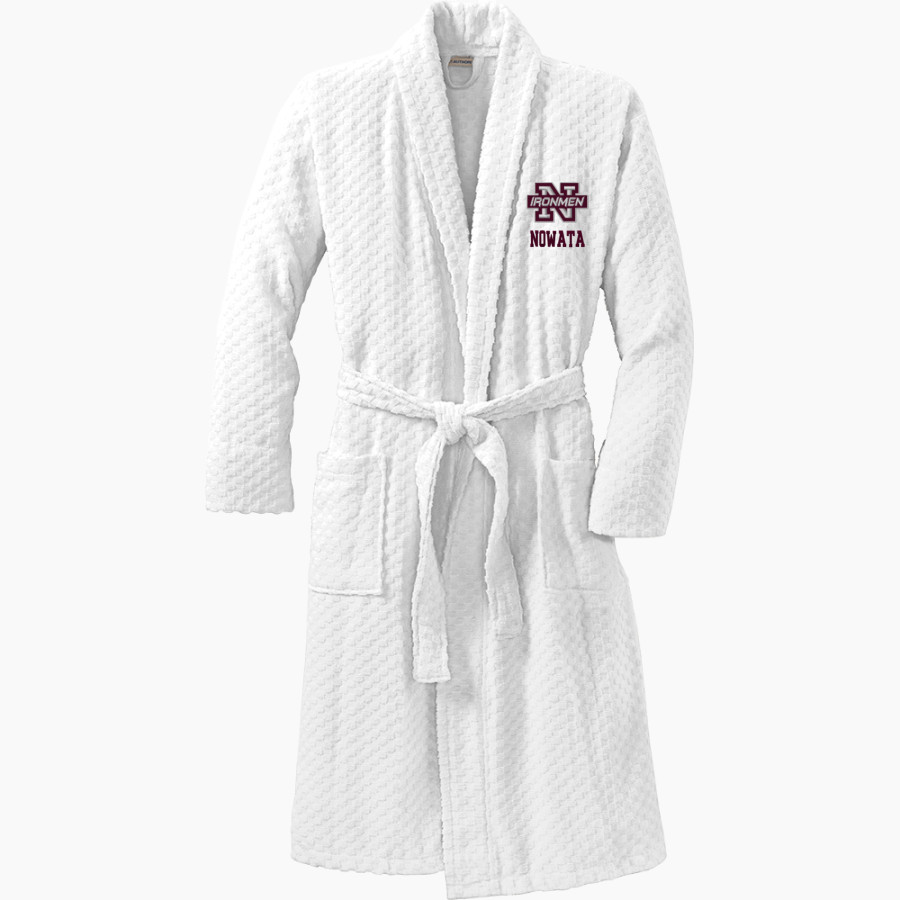 NOWATA HIGH SCHOOL IRONMEN <span class="pdp-name-mascot">NOWATA IRONMEN</span> Port Authority Men's Checkered Terry Shawl Collar Robe