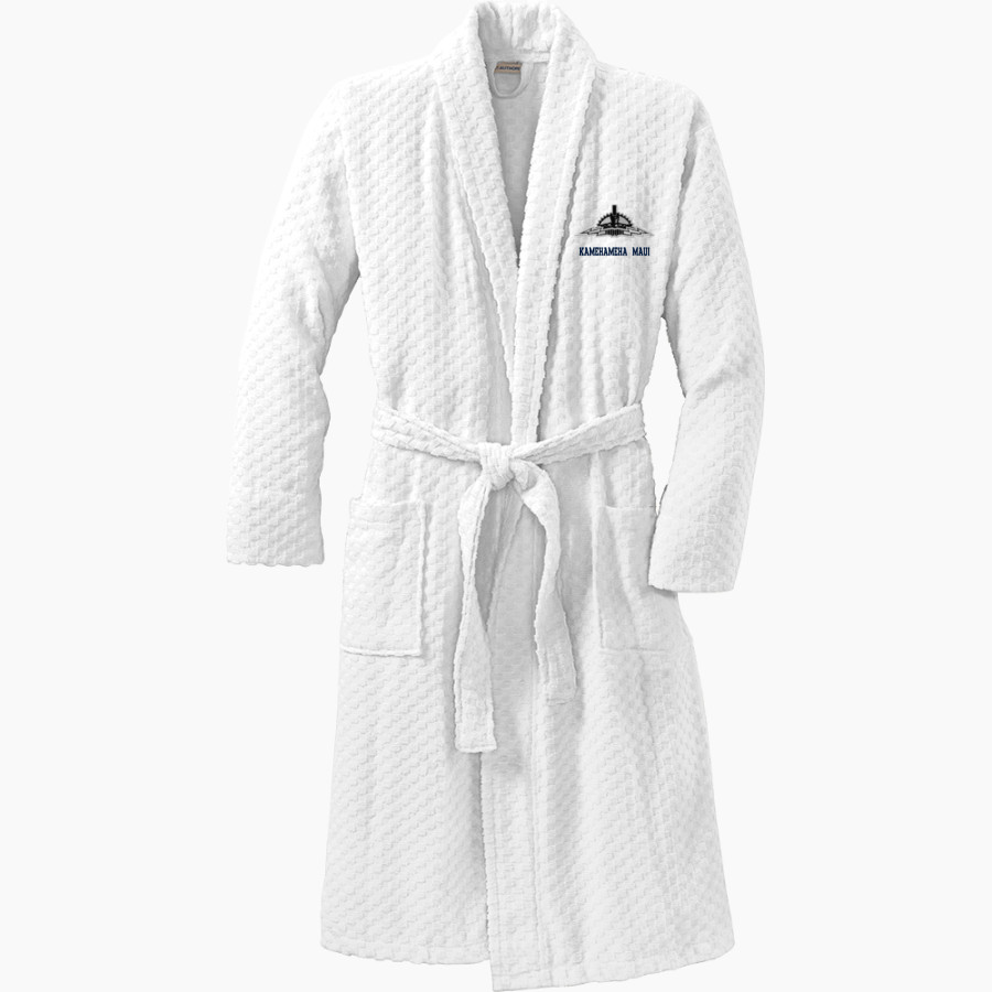 Kamehameha Maui Warriors <span class="pdp-name-mascot">Kamehameha Maui Warriors</span> Port Authority Men's Checkered Terry Shawl Collar Robe