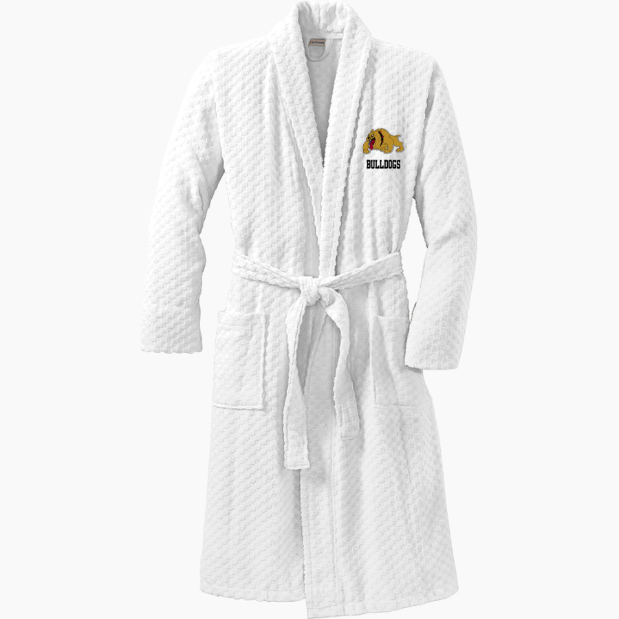 BETTENDORF HIGH SCHOOL BULLDOGS <span class="pdp-name-mascot">BETTENDORF BULLDOGS</span> Port Authority Men's Checkered Terry Shawl Collar Robe