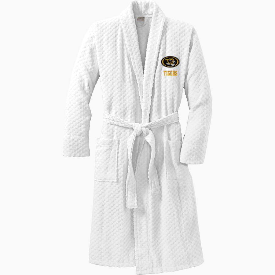 Trinity Tigers <span class="pdp-name-mascot">Trinity College of Florida Tigers</span> Port Authority Men's Checkered Terry Shawl Collar Robe