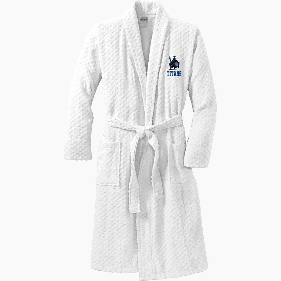 TRINITY COLLEGIATE SCHOOL TITANS <span class="pdp-name-mascot">TRINITY COLLEGIATE TITANS</span> Port Authority Men's Checkered Terry Shawl Collar Robe