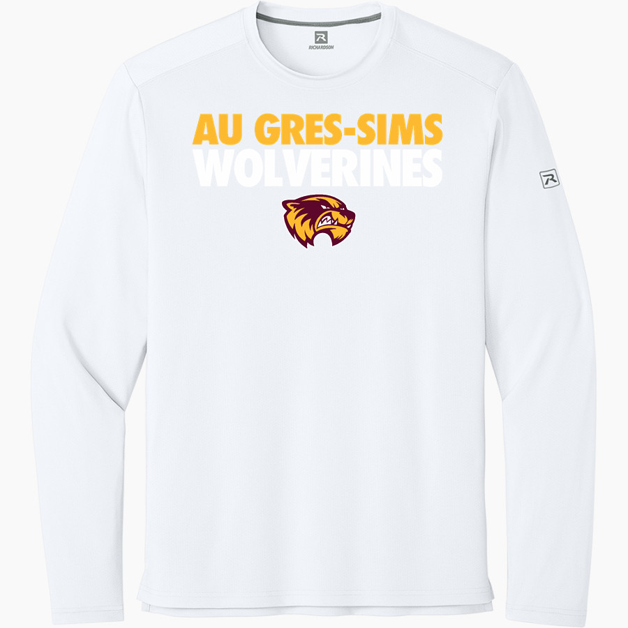 Au Gres-Sims HIGH SCHOOL WOLVERINES <span class="pdp-name-mascot">AU GRES - SIMS WOLVERINES</span> Richardson Men's Clutch Long Sleeve Tee