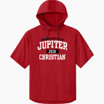 Jupiter Christian Eagles <span class="pdp-name-mascot">Jupiter Eagles</span> Richardson Men's Charge Performance Fleece Short Sleeve Hoodie Front Thumbnail