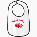 CANEY CREEK HIGH SCHOOL PANTHERS Rabbit Skins Infant Contrast Trim Terry Bib Front Thumbnail
