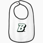 Binghamton University Rabbit Skins Infant Contrast Trim Terry Bib Front Thumbnail