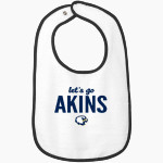 Akins Eagles <span class="pdp-name-mascot">Akins Eagles</span> Rabbit Skins Infant Contrast Trim Terry Bib Front Thumbnail