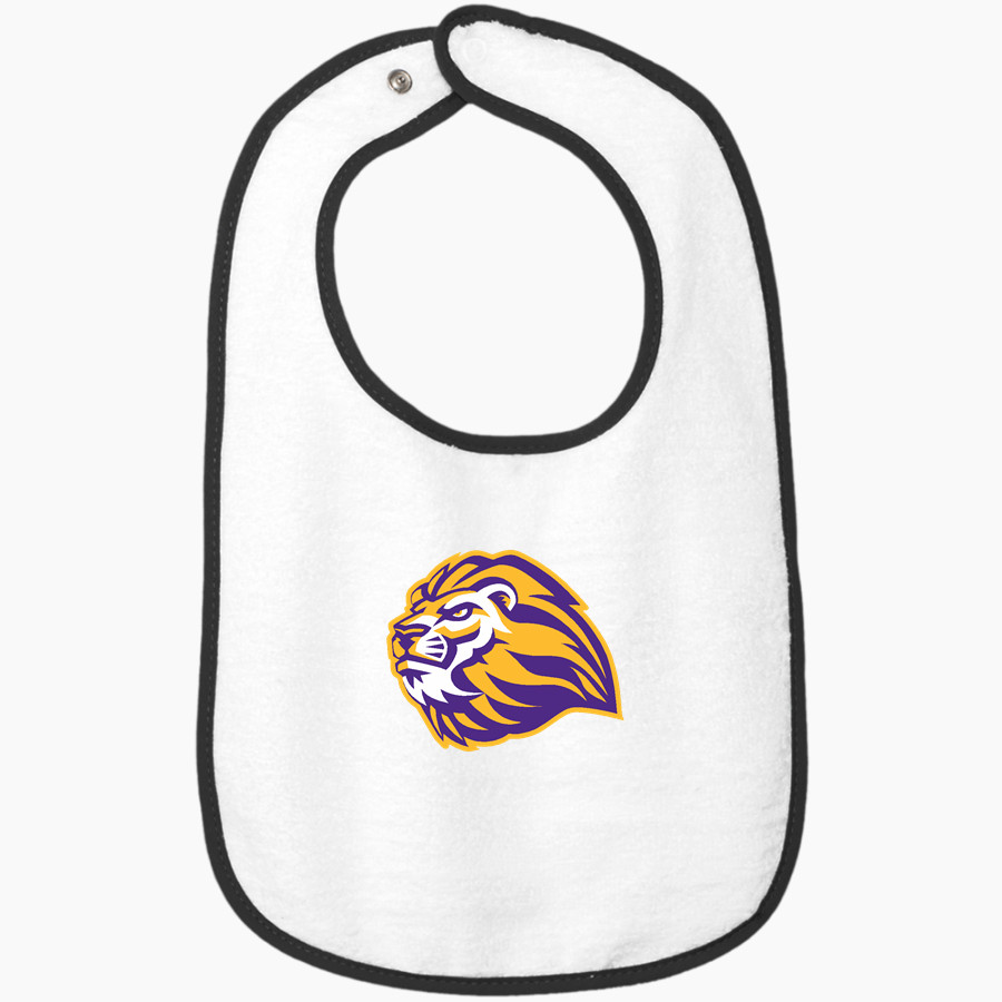 Gospel Light Christian Lions <span class="pdp-name-mascot">Gospel Light Christian School Lions</span> Rabbit Skins Infant Contrast Trim Terry Bib
