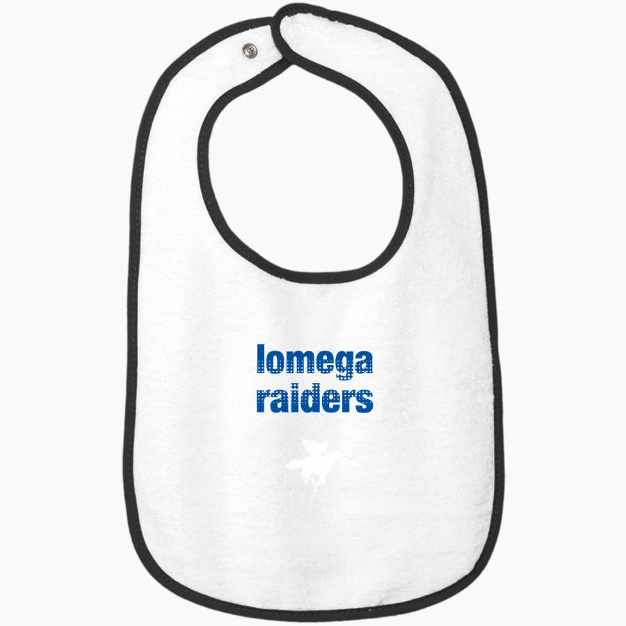 Lomega Raiders <span class="pdp-name-mascot">Lomega Raiders</span> Rabbit Skins Infant Contrast Trim Terry Bib