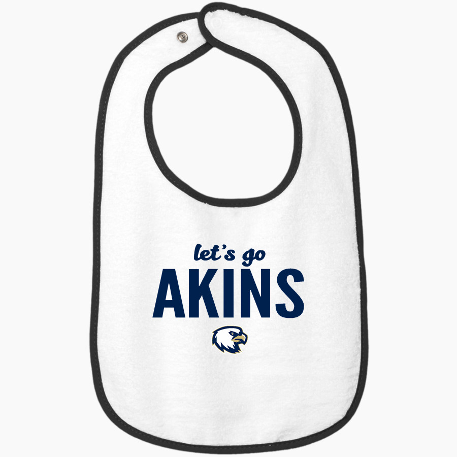 Akins Eagles <span class="pdp-name-mascot">Akins Eagles</span> Rabbit Skins Infant Contrast Trim Terry Bib