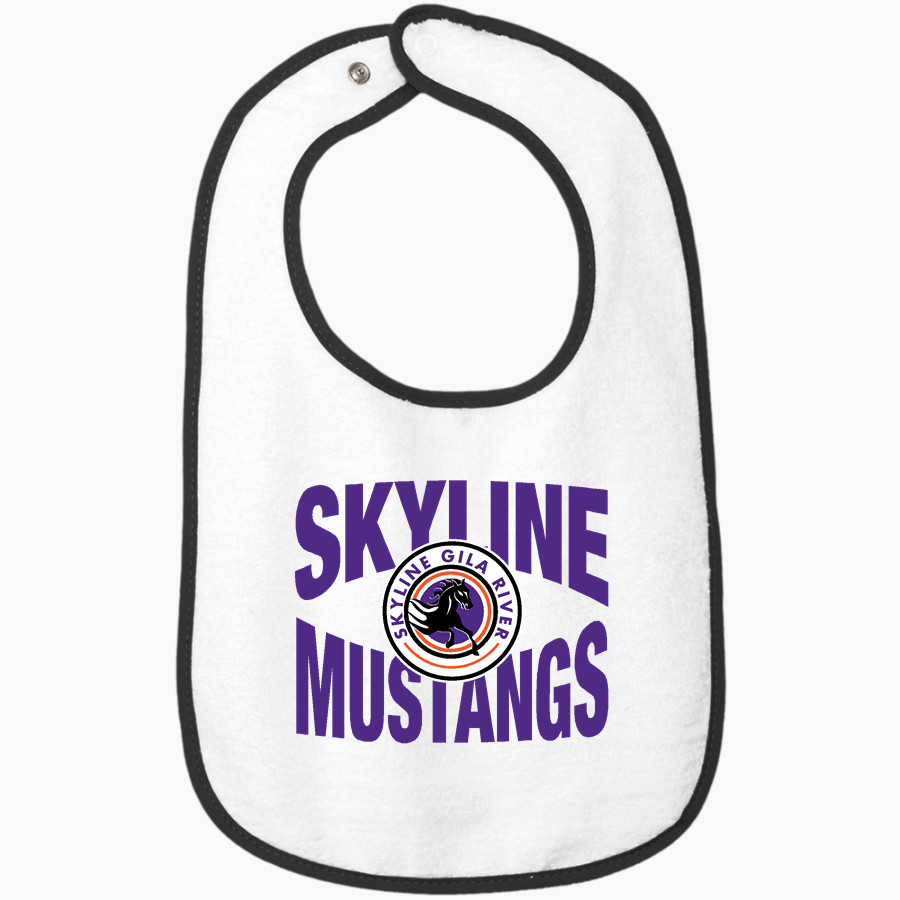 Skyline Gila River Mustangs <span class="pdp-name-mascot">Skyline Mustangs</span> Rabbit Skins Infant Contrast Trim Terry Bib