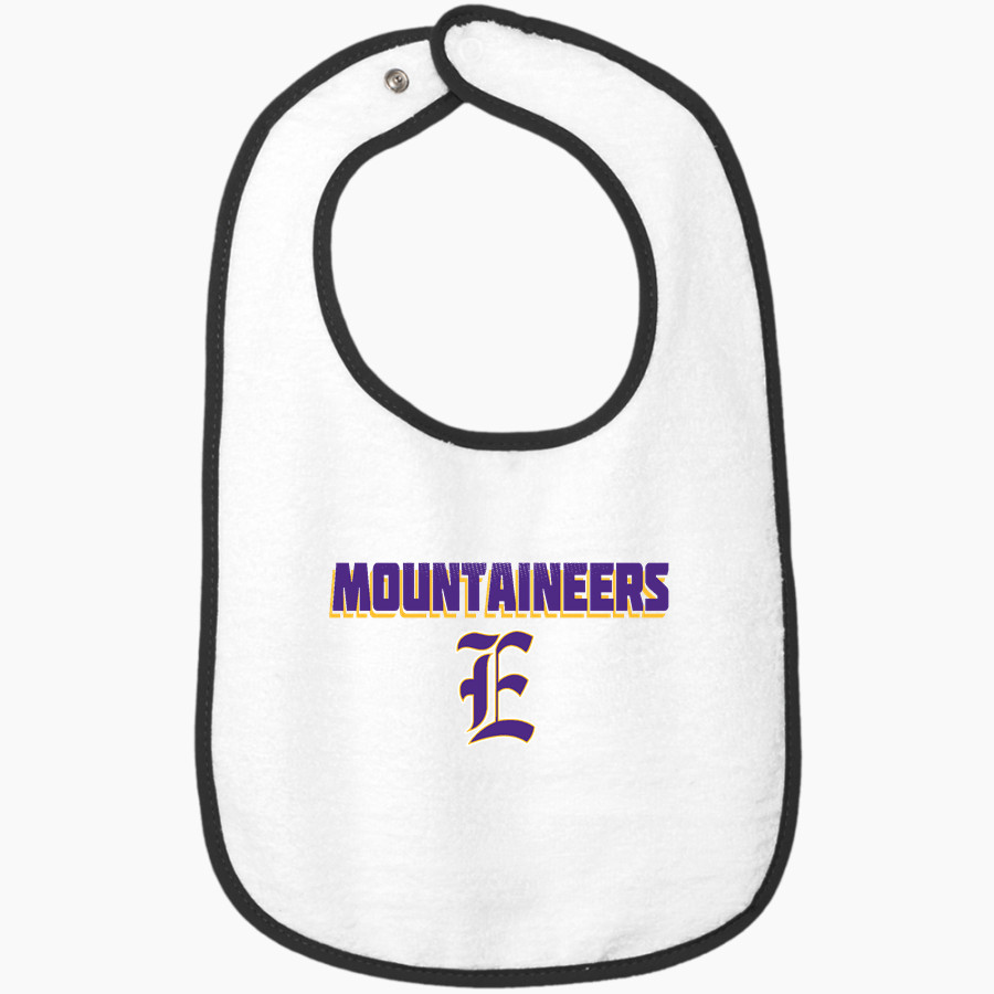Ephrata Area School District MOUNTAINEERS <span class="pdp-name-mascot">EPHRATA MOUNTAINEERS</span> Rabbit Skins Infant Contrast Trim Terry Bib