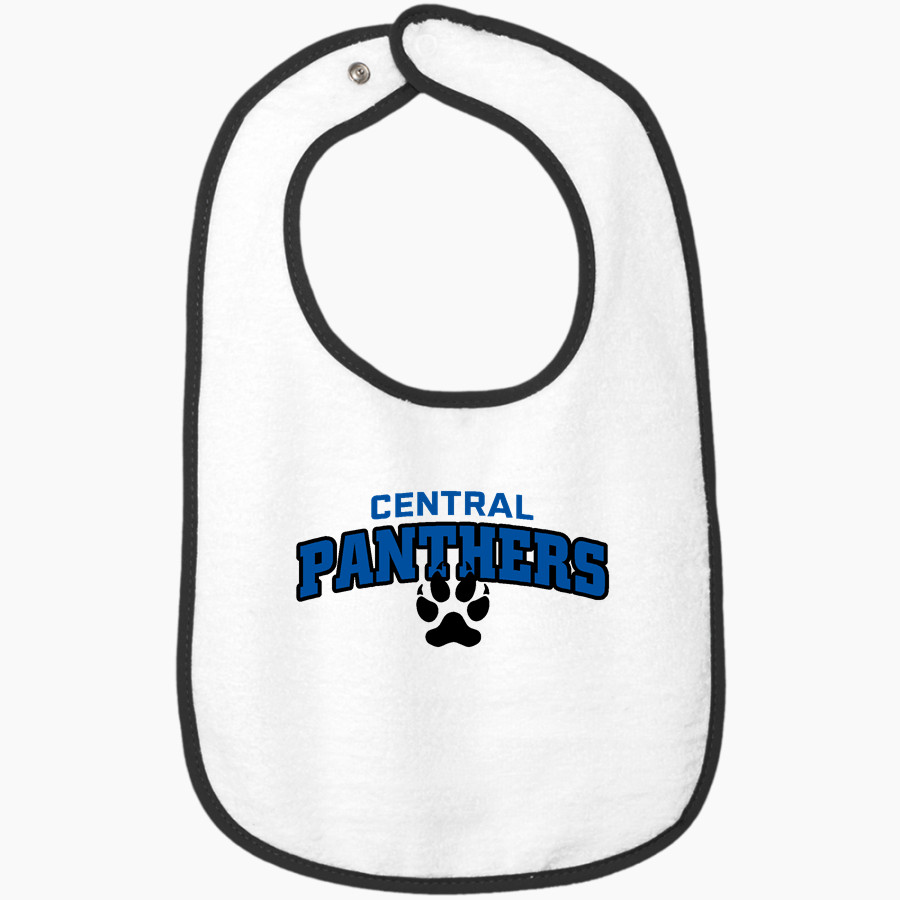 Central Panthers Rabbit Skins Infant Contrast Trim Terry Bib