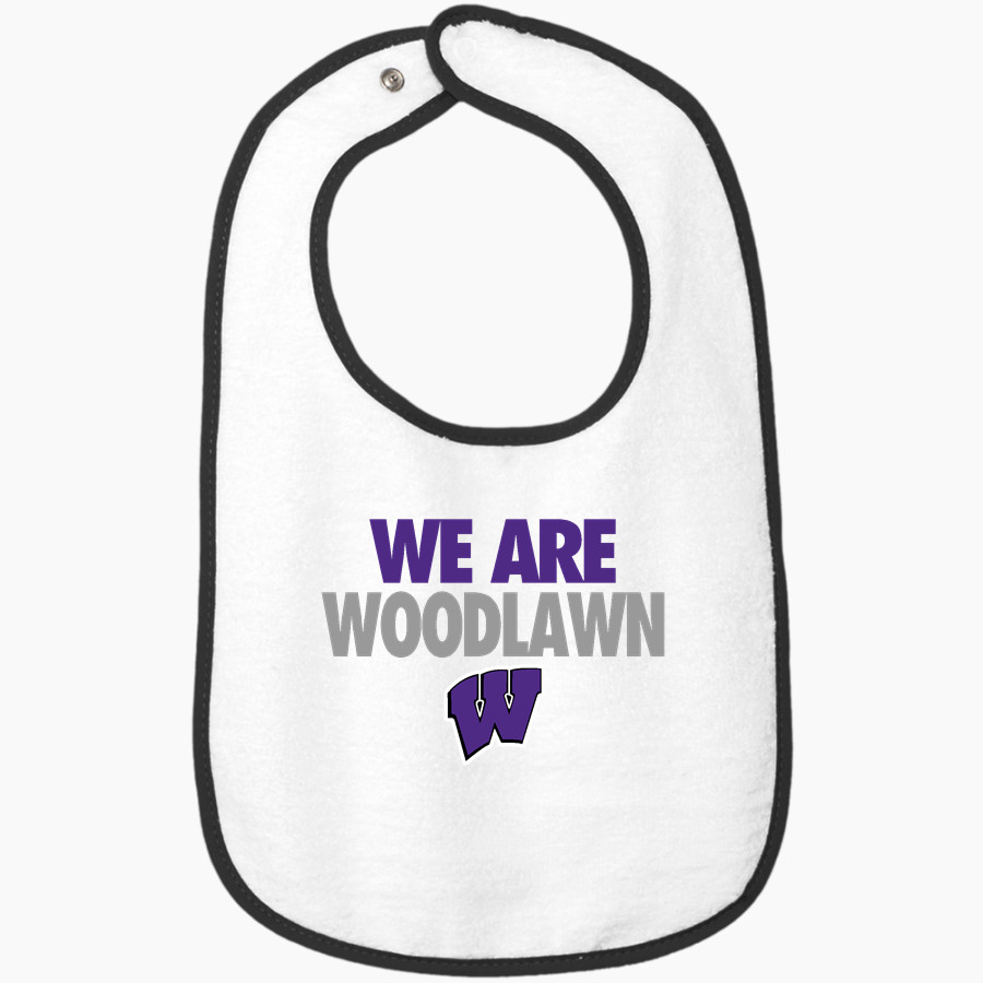 Woodlawn Panthers <span class="pdp-name-mascot">Woodlawn Panthers</span> Rabbit Skins Infant Contrast Trim Terry Bib