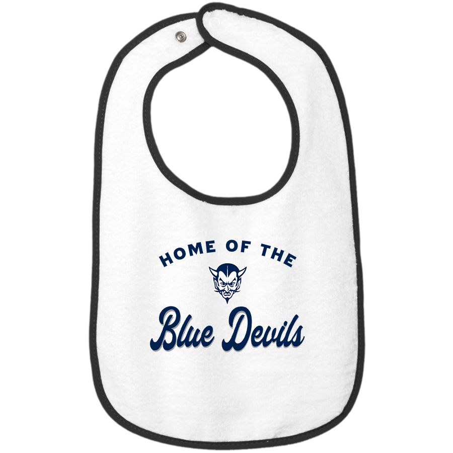 East Aurora Blue Devils <span class="pdp-name-mascot">East Aurora Blue Devils</span> Rabbit Skins Infant Contrast Trim Terry Bib