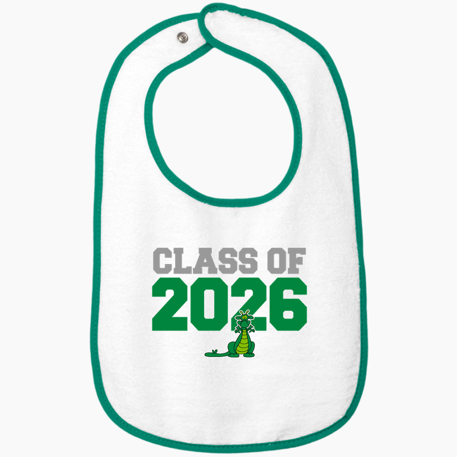 Castle Hills Dragons Rabbit Skins Infant Contrast Trim Terry Bib