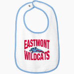 Eastmont Wildcats Rabbit Skins Infant Contrast Trim Terry Bib Front Thumbnail