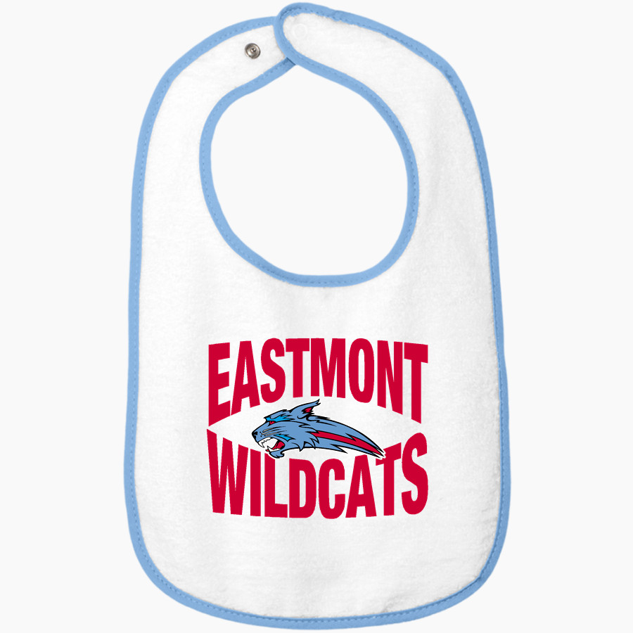 Eastmont Wildcats Rabbit Skins Infant Contrast Trim Terry Bib