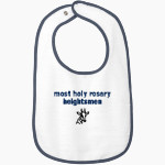 Most Holy Rosary Heightsmen Rabbit Skins Infant Contrast Trim Terry Bib Front Thumbnail