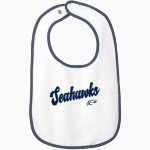 Cape Cod Academy Seahawks Rabbit Skins Infant Contrast Trim Terry Bib Front Thumbnail