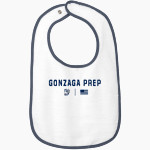 GONZAGA PREP SCHOOL BULLPUPS Rabbit Skins Infant Contrast Trim Terry Bib Front Thumbnail