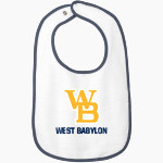 West Babylon Eagles Rabbit Skins Infant Contrast Trim Terry Bib Front Thumbnail