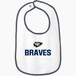 Grant County Braves The Official Online Store <span class="pdp-name-mascot">Grant County Braves</span> Rabbit Skins Infant Contrast Trim Terry Bib Front Thumbnail