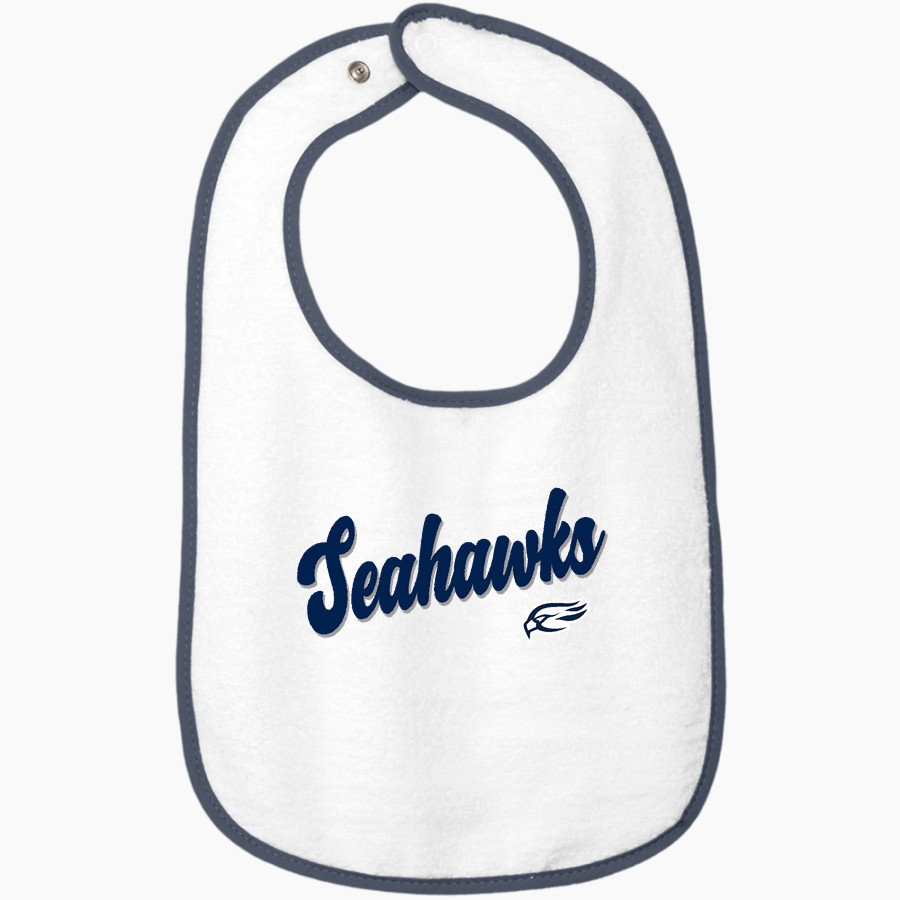 Cape Cod Academy Seahawks Rabbit Skins Infant Contrast Trim Terry Bib