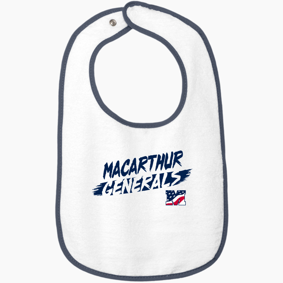 MacArthur Generals Rabbit Skins Infant Contrast Trim Terry Bib