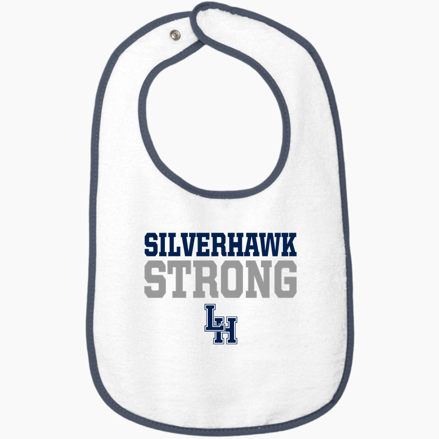 Lake Howell Silverhawks Rabbit Skins Infant Contrast Trim Terry Bib