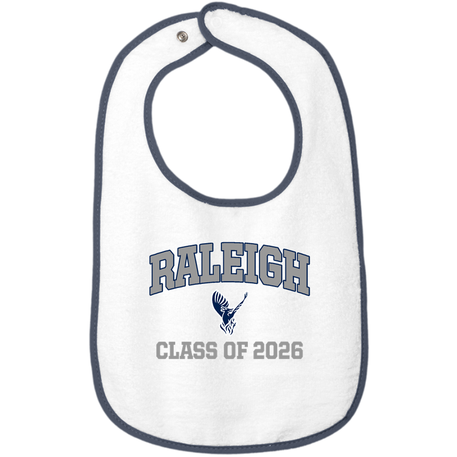 RALEIGH CHARTER HIGH SCHOOL THE PHOENIX <span class="pdp-name-mascot">RALEIGH THE PHOENIX</span> Rabbit Skins Infant Contrast Trim Terry Bib