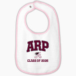 ARP HIGH SCHOOL TIGERS Rabbit Skins Infant Contrast Trim Terry Bib Front Thumbnail