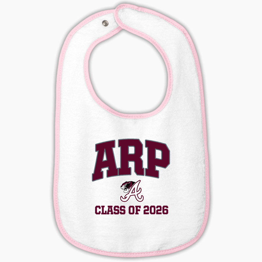 ARP HIGH SCHOOL TIGERS Rabbit Skins Infant Contrast Trim Terry Bib