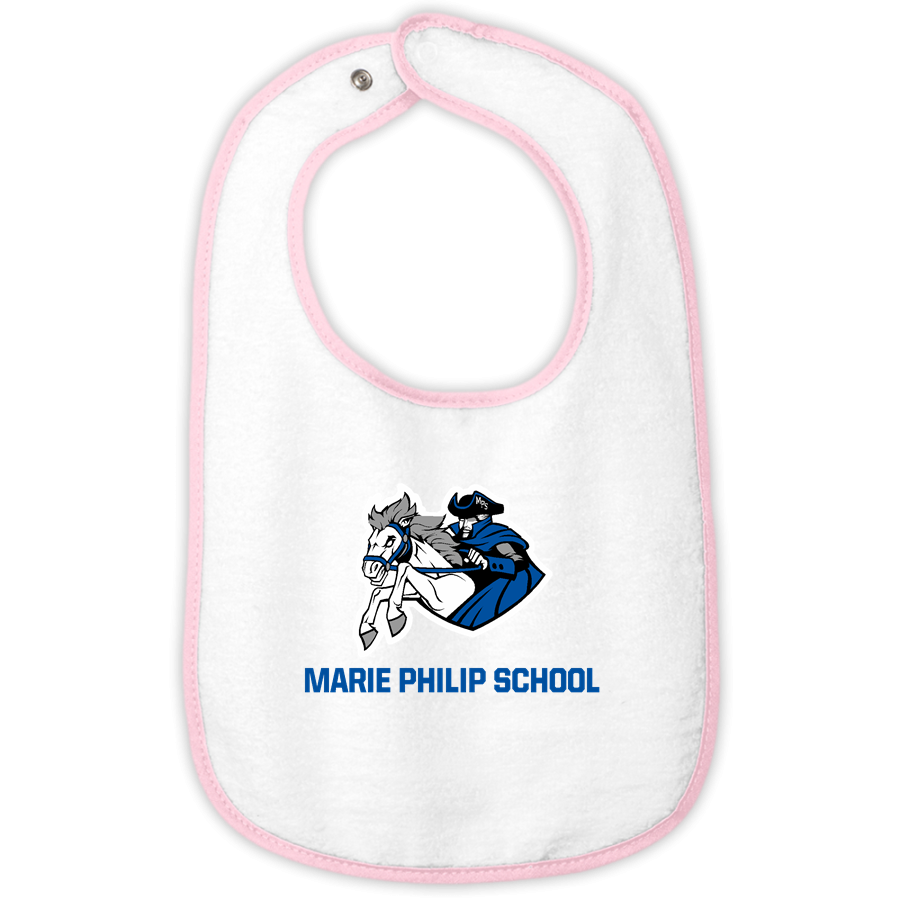 Marie Philip School Galloping Ghosts <span class="pdp-name-mascot">Marie Philip School Galloping Ghosts</span> Rabbit Skins Infant Contrast Trim Terry Bib