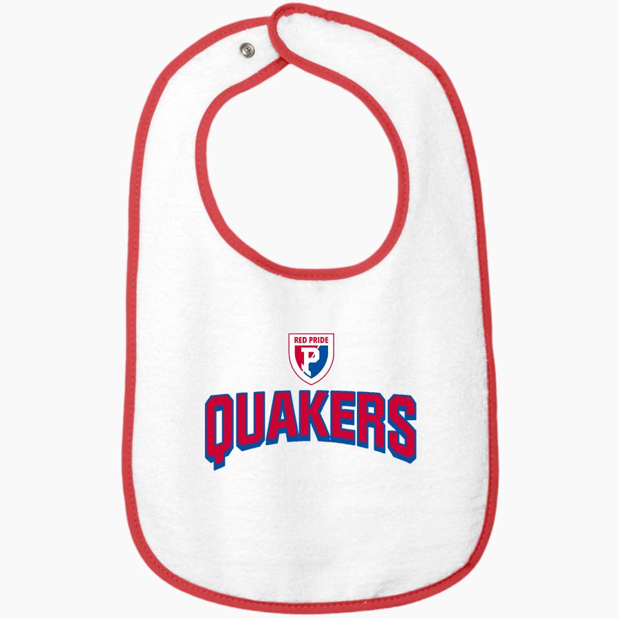 Plainfield Quakers <span class="pdp-name-mascot">Plainfield Quakers</span> Rabbit Skins Infant Contrast Trim Terry Bib