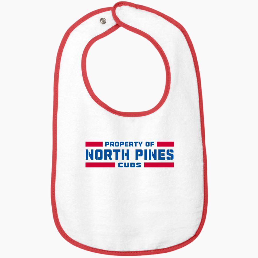 NORTH PINES CUBS Rabbit Skins Infant Contrast Trim Terry Bib