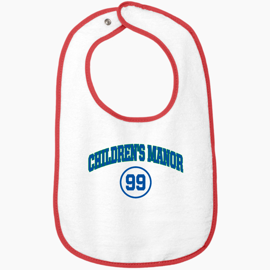 Children's Manor Children's Manor Rabbit Skins Infant Contrast Trim Terry Bib