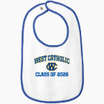 WEST PHILADELPHIA CATHOLIC HIGH SCHOOL BURRS Rabbit Skins Infant Contrast Trim Terry Bib Front Thumbnail