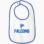 ATWATER HIGH SCHOOL FALCONS Rabbit Skins Infant Contrast Trim Terry Bib Front Thumbnail